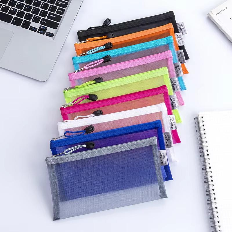 NEW Durable Zipper Mesh Pencil - Clear Mesh Pencil Pouch For Exam ulasan dan harga