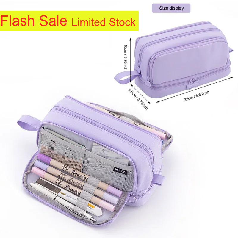 4 Compartments Large Capacity  - Aesthetic Large Pencil Case Pouch ulasan dan harga